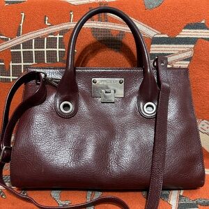 JIMMY CHOO ❤️🌟RILEY BURGUNDY SATCHEL BAG ⭐️